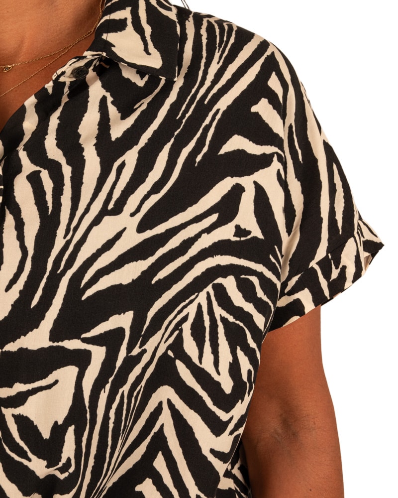 Beige/zwart zebraprint blouse van Gemma Ricceri - Afbeelding 4