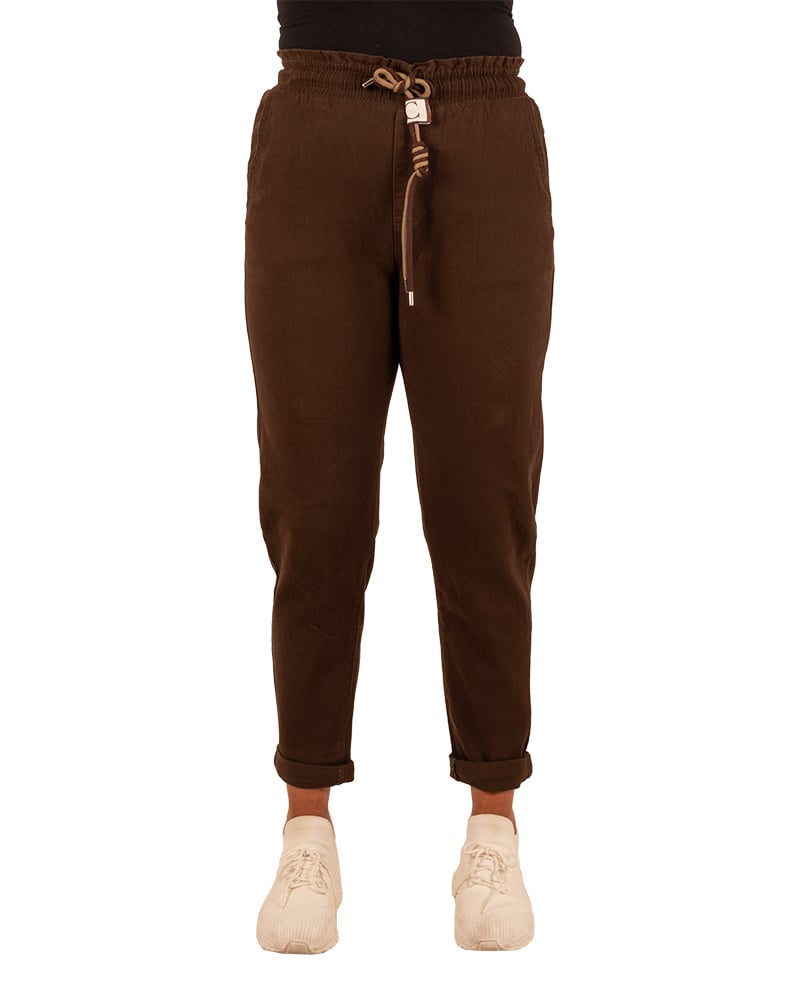 Donkerbruine jeans jogger van Nina Carter - Afbeelding 4