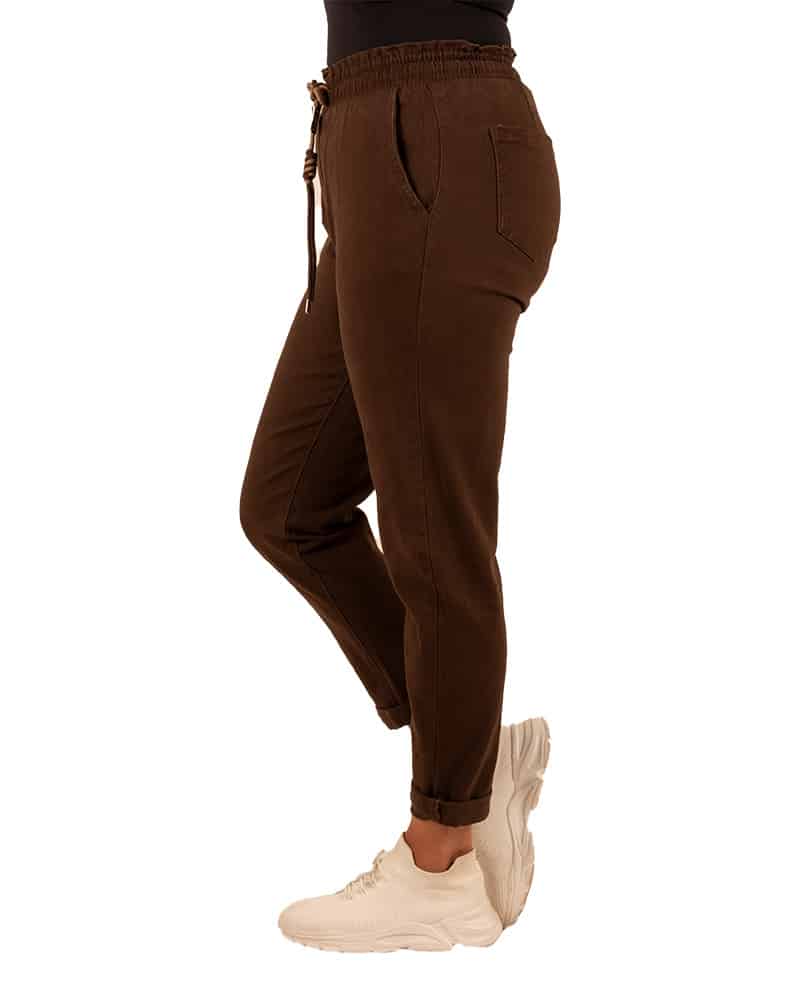 Donkerbruine jeans jogger van Nina Carter - Afbeelding 3