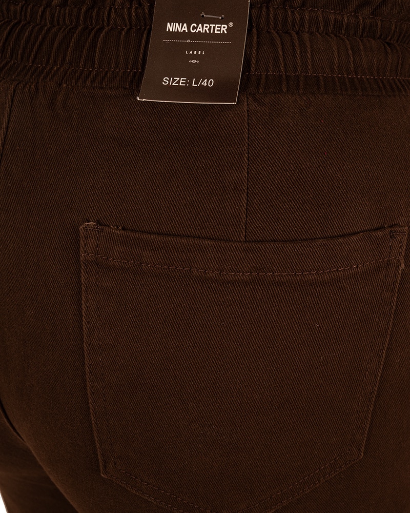 Donkerbruine jeans jogger van Nina Carter - Afbeelding 5