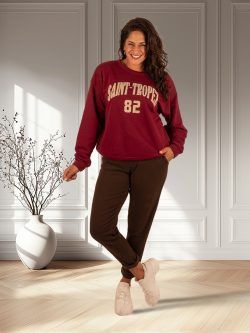 Donkerbruine jeans jogger van Nina Carter