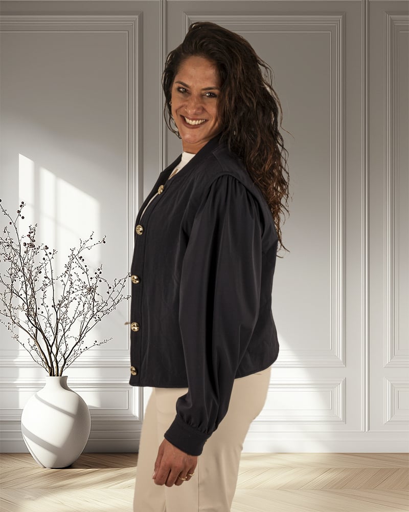 Donkerblauw bomberjack van Mi Piace - Afbeelding 3
