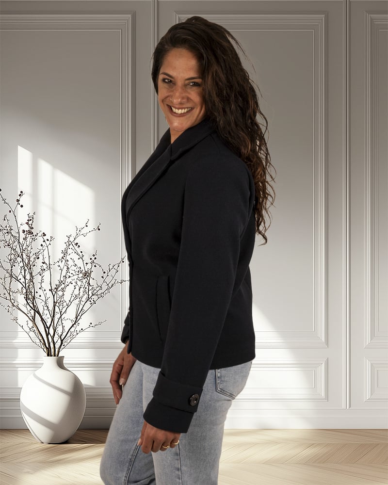 Donkerblauwe jas van El-Vita - Afbeelding 4