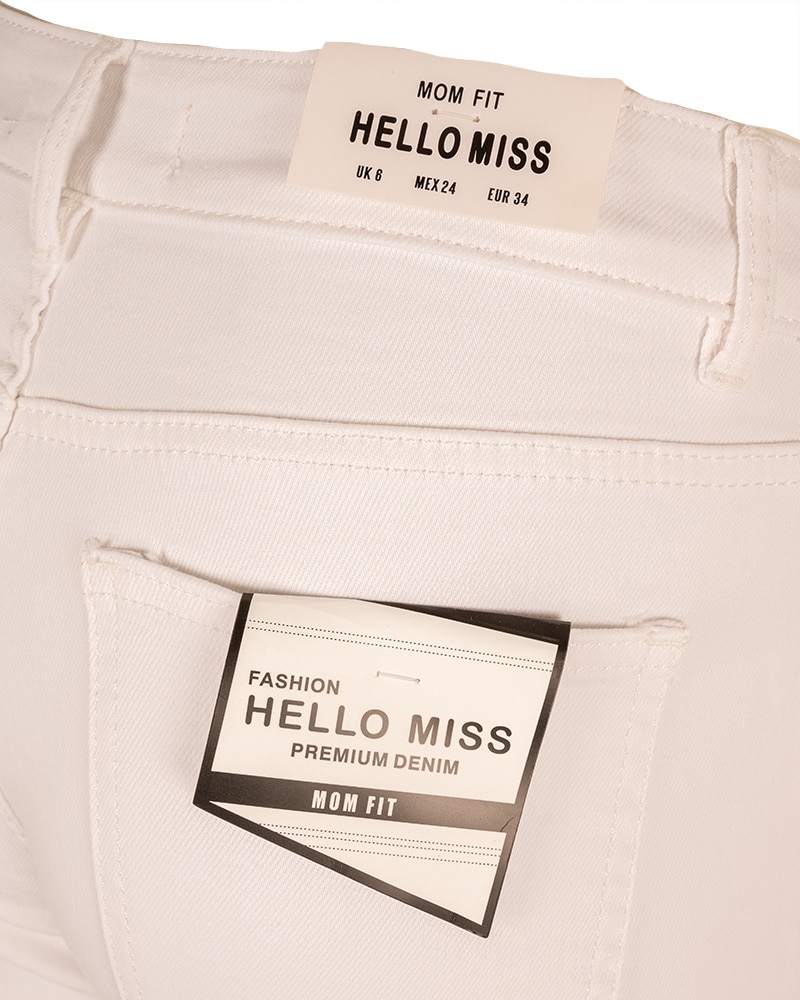 Witte high waist mom jeans van Hello Miss - Afbeelding 5