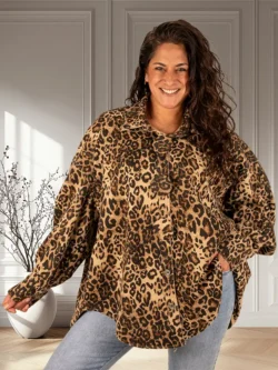 Panterprint blouse/jas van Trendy Queen