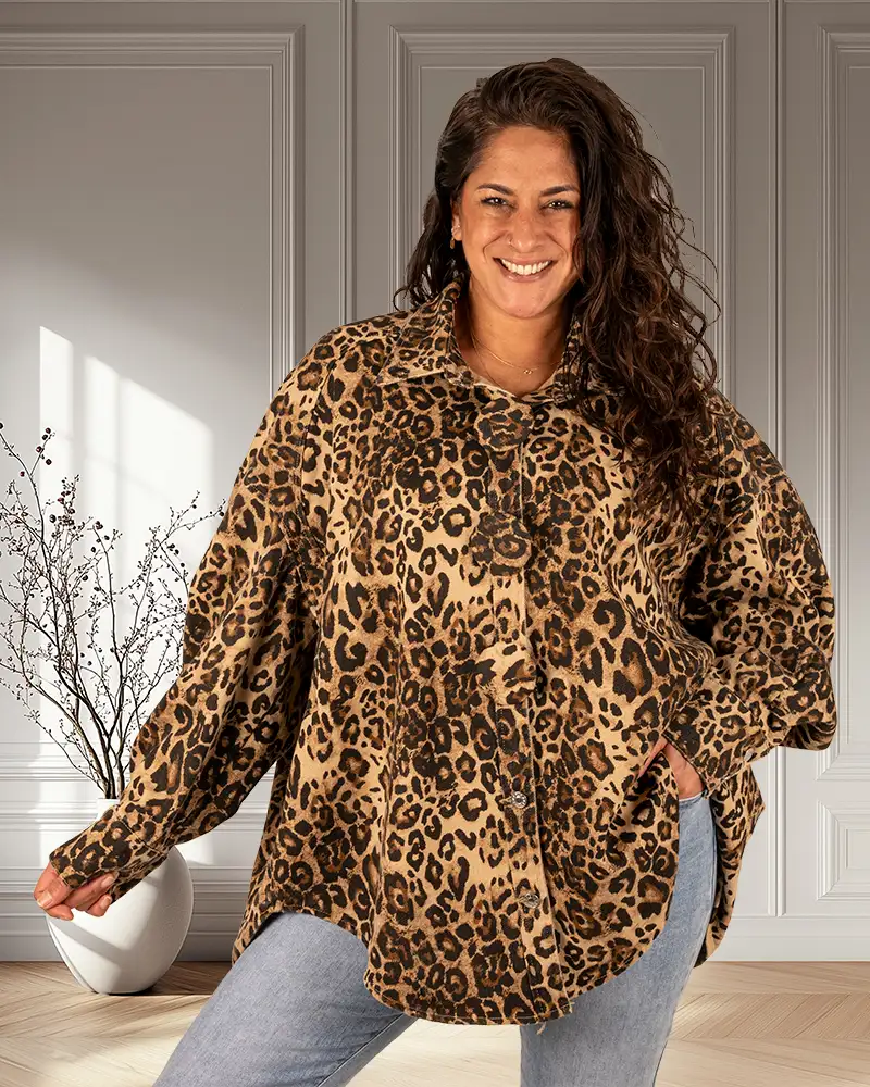 Panterprint blouse/jas van Trendy Queen