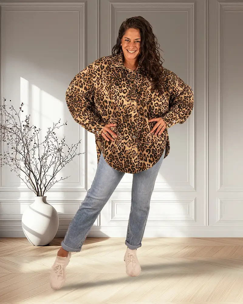 Panterprint blouse/jas van Trendy Queen - Afbeelding 2