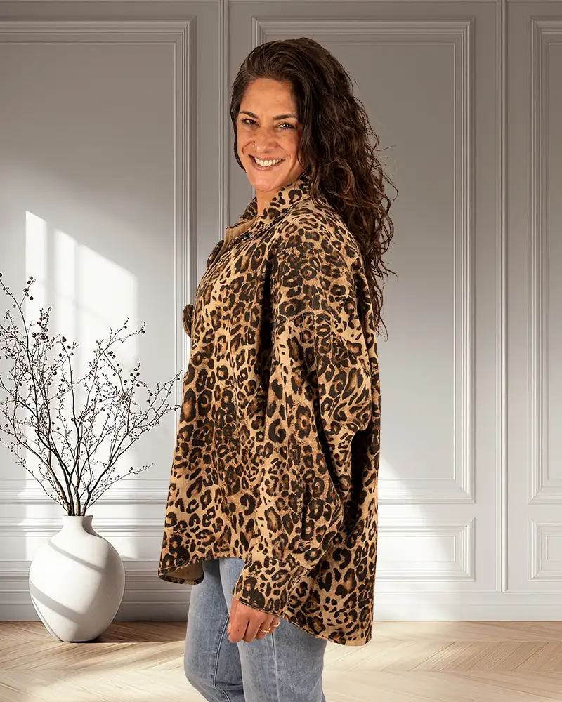 Panterprint blouse/jas van Trendy Queen - Afbeelding 3