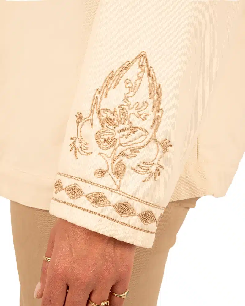 Lichtbeige jasje met borduur van Forza - Afbeelding 6