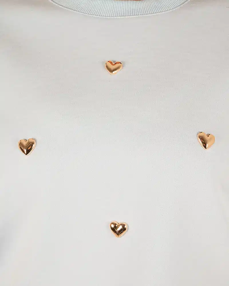 Lichtblauwe sweater hartjes van Moocci - Afbeelding 4