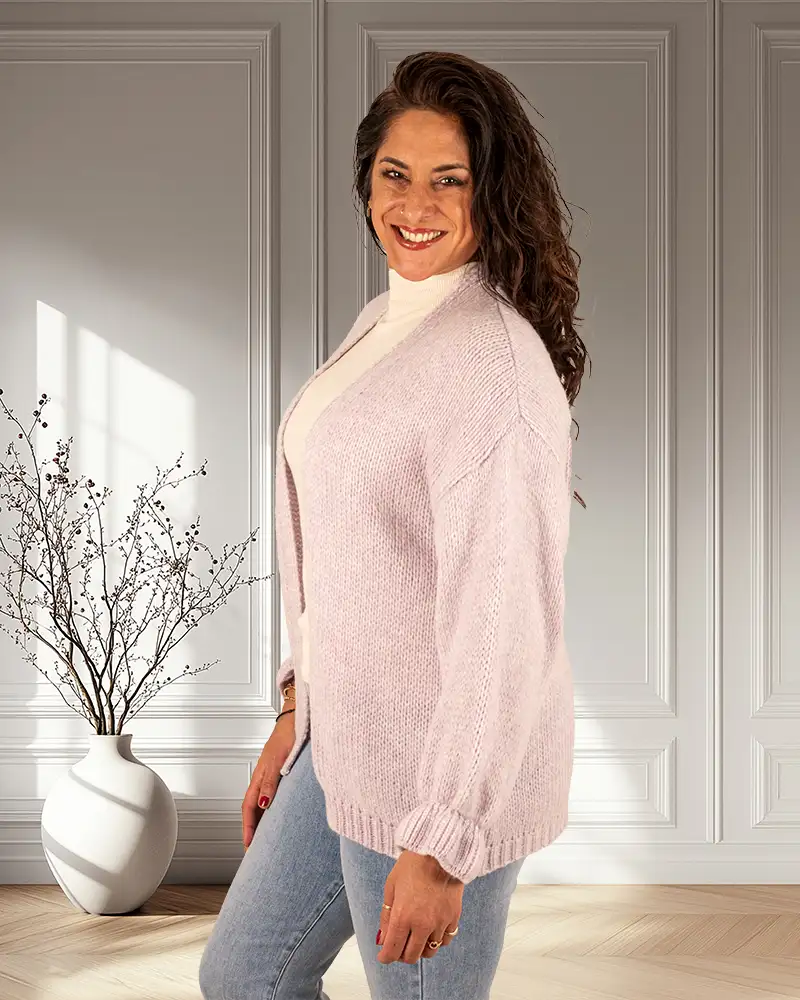 Lila gebreid vest van Gemma Ricceri - Afbeelding 3