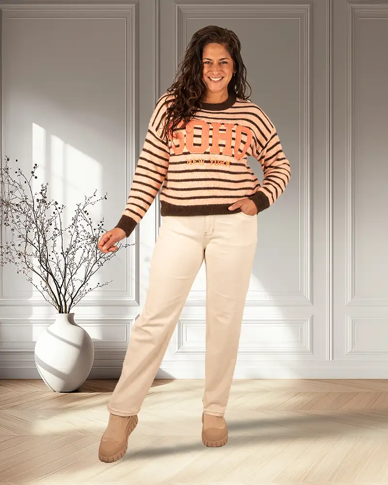 Lichtbeige balloon jeans van Kate