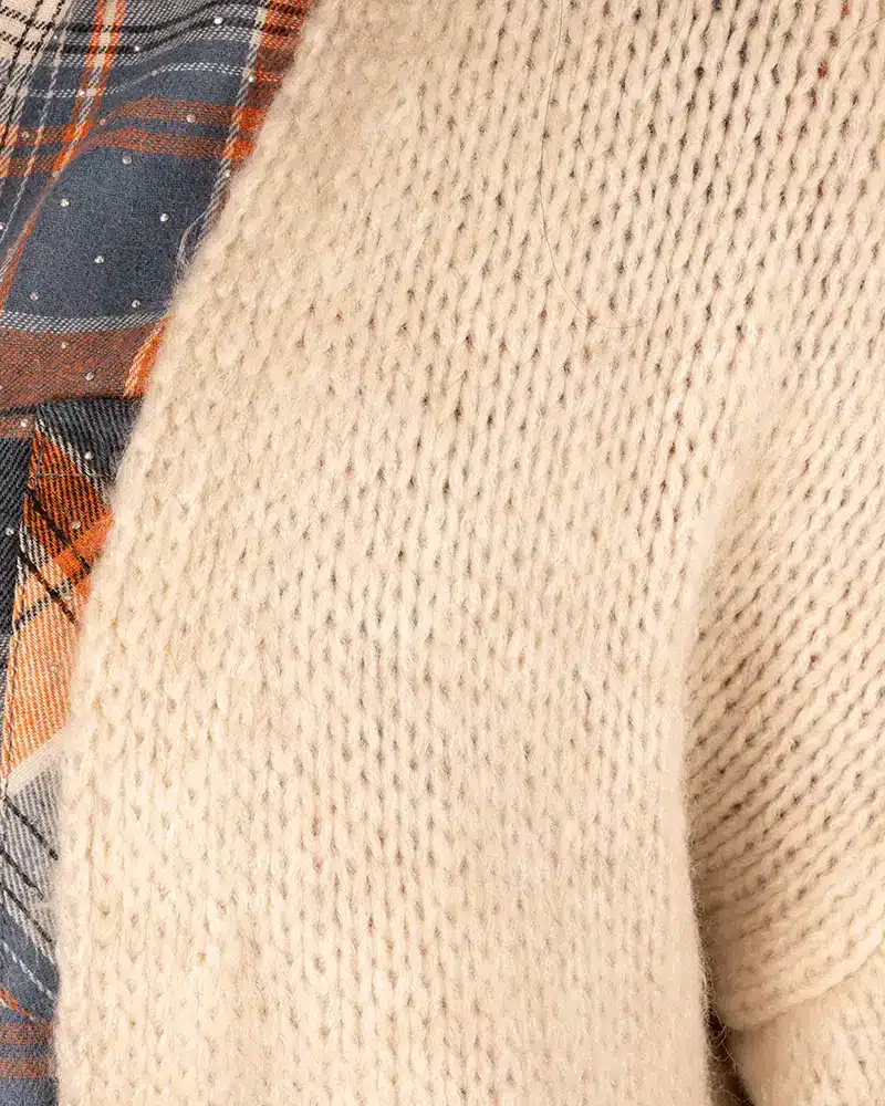 Lichtbeige gebreid vest van Gemma Ricceri - Afbeelding 4