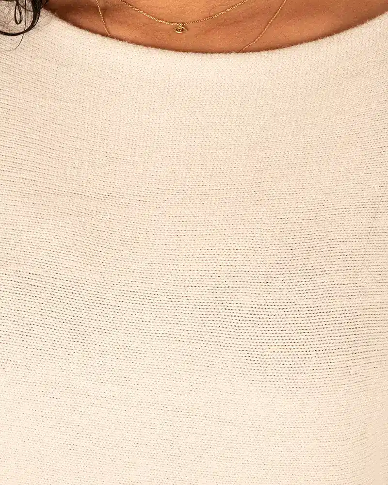 Lichtbeige trui met vleermuismouw van Gemma Ricceri - Afbeelding 4