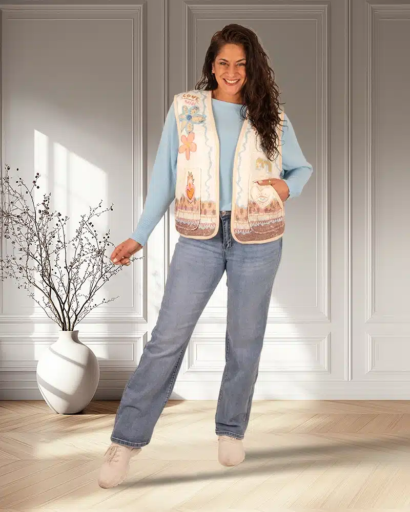 Light blue high rise straight jeans van Norfy