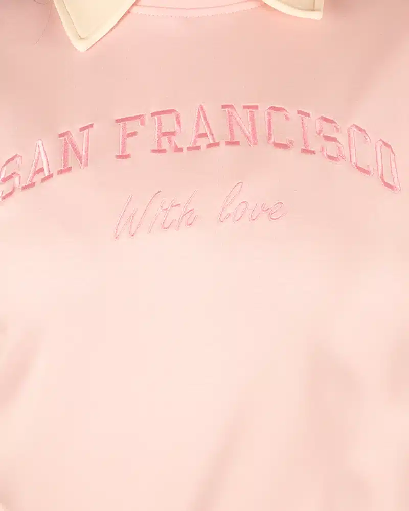 Roze sweater "San Francisco" met kraagje van Gemma Ricceri - Afbeelding 4