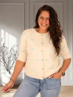 Beige vest hartjes van Gemma Ricceri