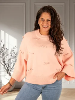 Roze trui strikjes van Enzoria