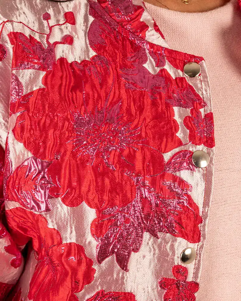 Roze/rood bloemen jasje van New Collection - Afbeelding 4