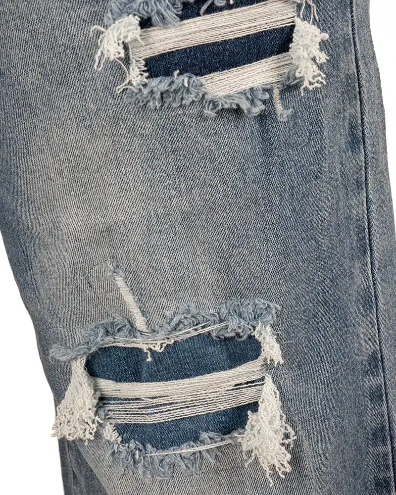 Blue destroyed wide leg jeans van Laulia - Afbeelding 6