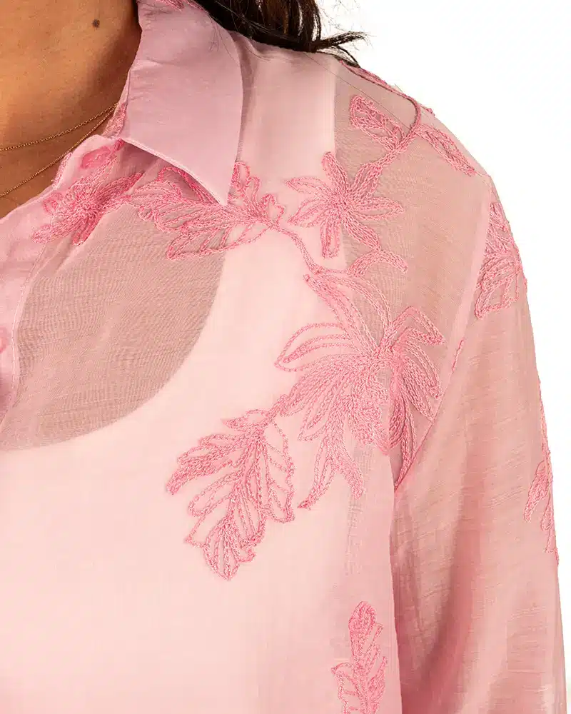 Roze blouse met borduur van Gemma Ricceri - Afbeelding 4