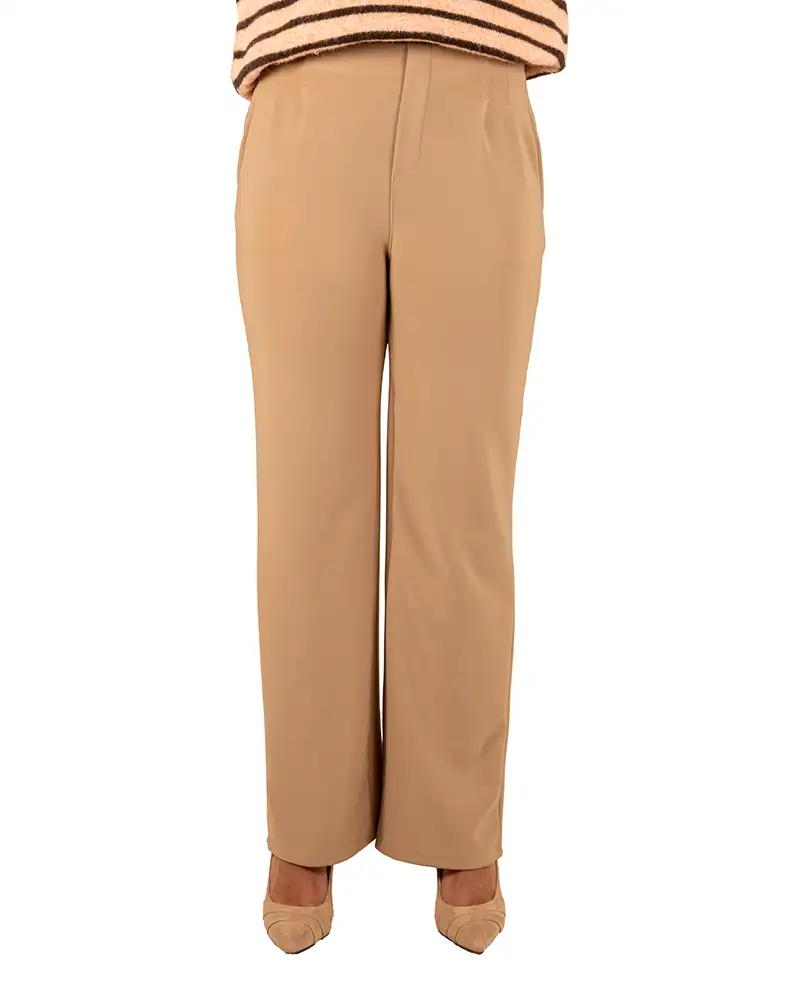 Donkerbeige tregging met wijde pijp van Yu&Me - Afbeelding 4