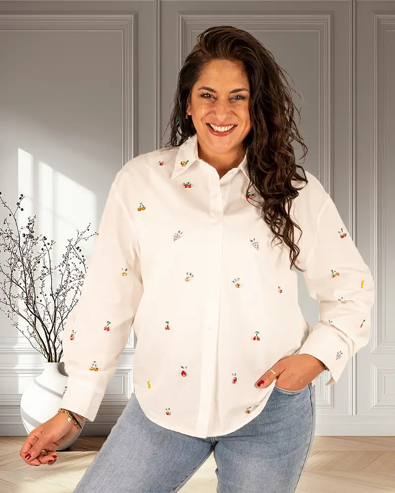 Witte blouse met strass van Gemma Ricceri