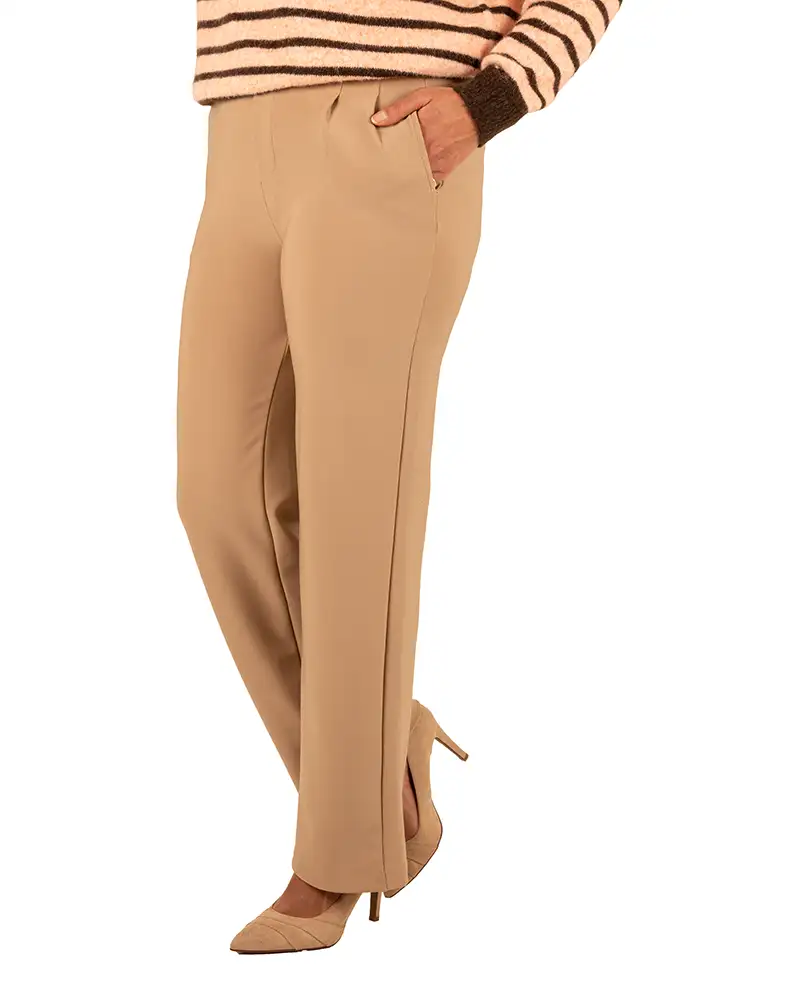 Donkerbeige tregging met wijde pijp van Yu&Me - Afbeelding 2