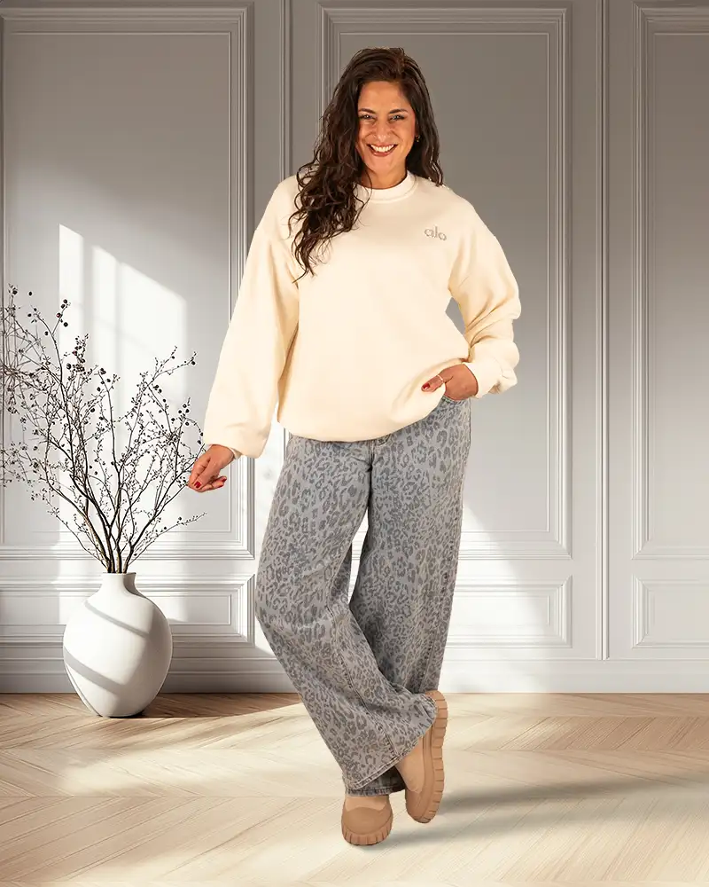 Ecru sweater "Alo" van El-Vita - Afbeelding 2