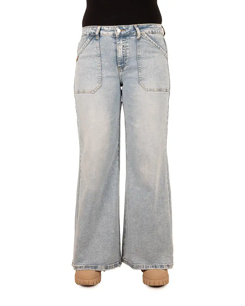 Light blue wide leg jeans van Toxik - Afbeelding 4