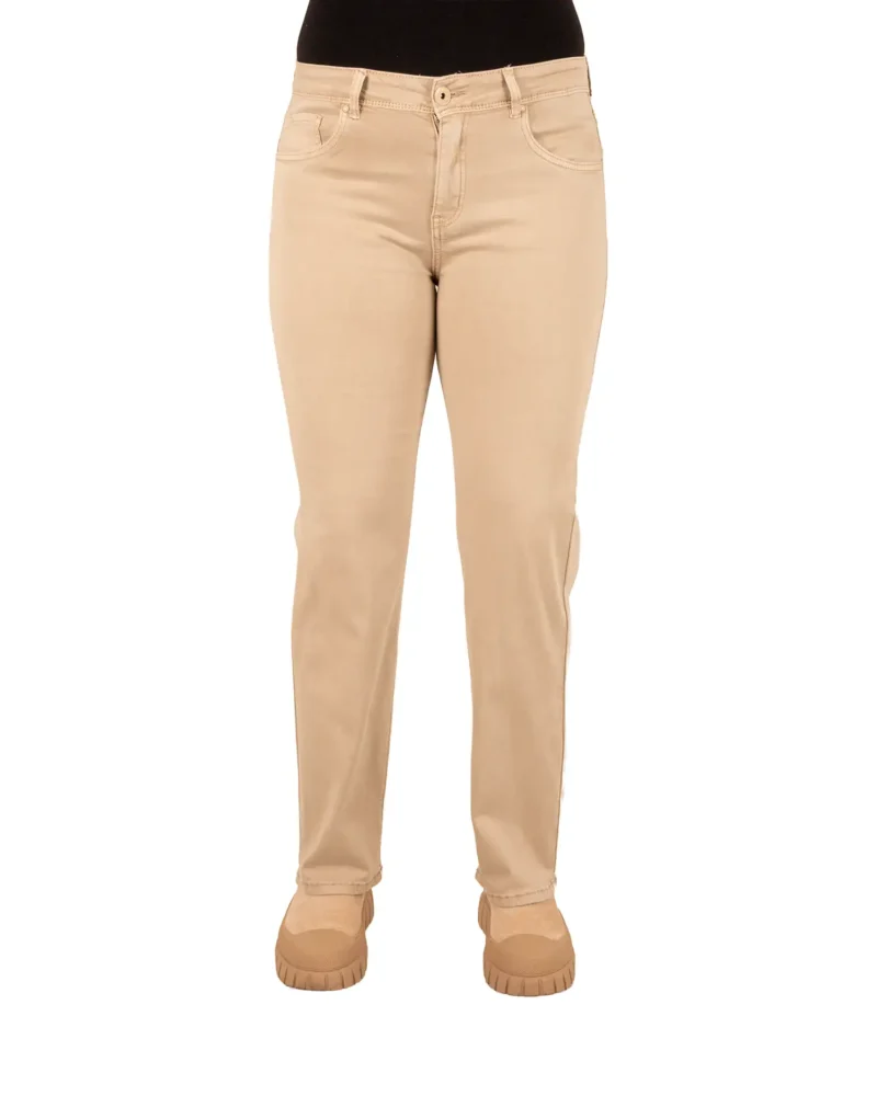 Beige high waist straight jeans van Norfy - Afbeelding 4