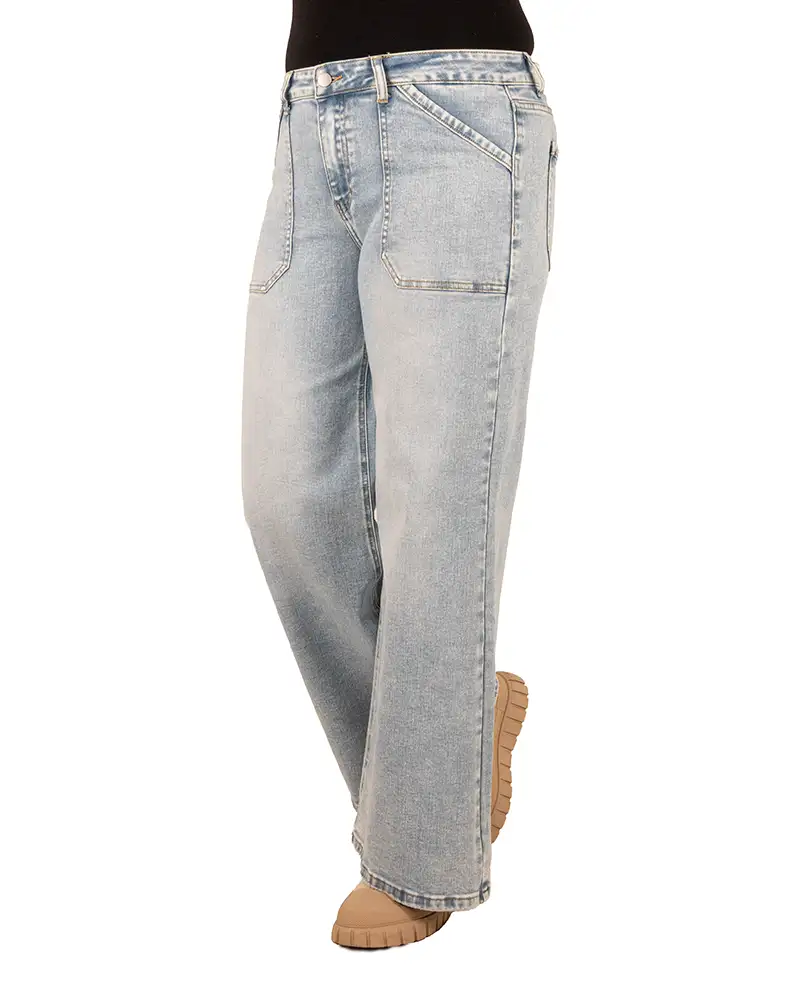 Light blue wide leg jeans van Toxik - Afbeelding 2