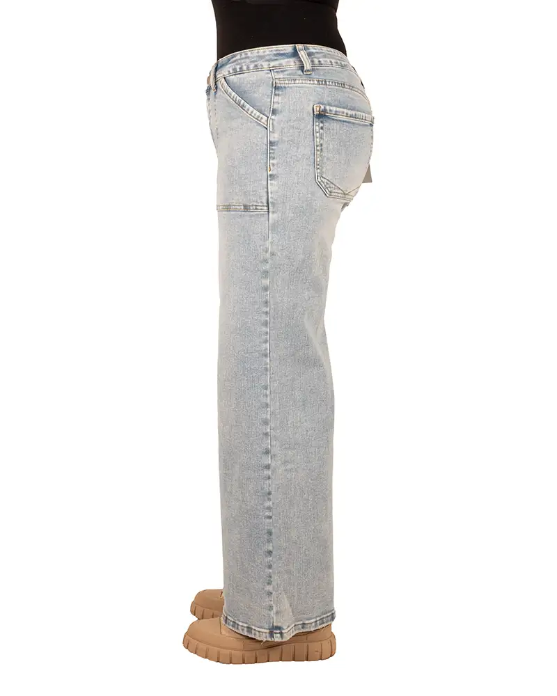 Light blue wide leg jeans van Toxik - Afbeelding 3