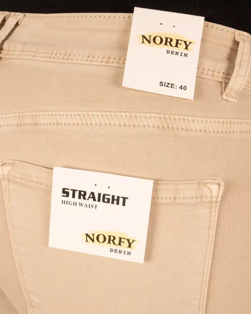 Beige high waist straight jeans van Norfy - Afbeelding 5