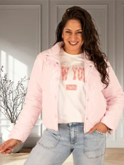 Lichtroze doorgestikt jasje van El-Vita