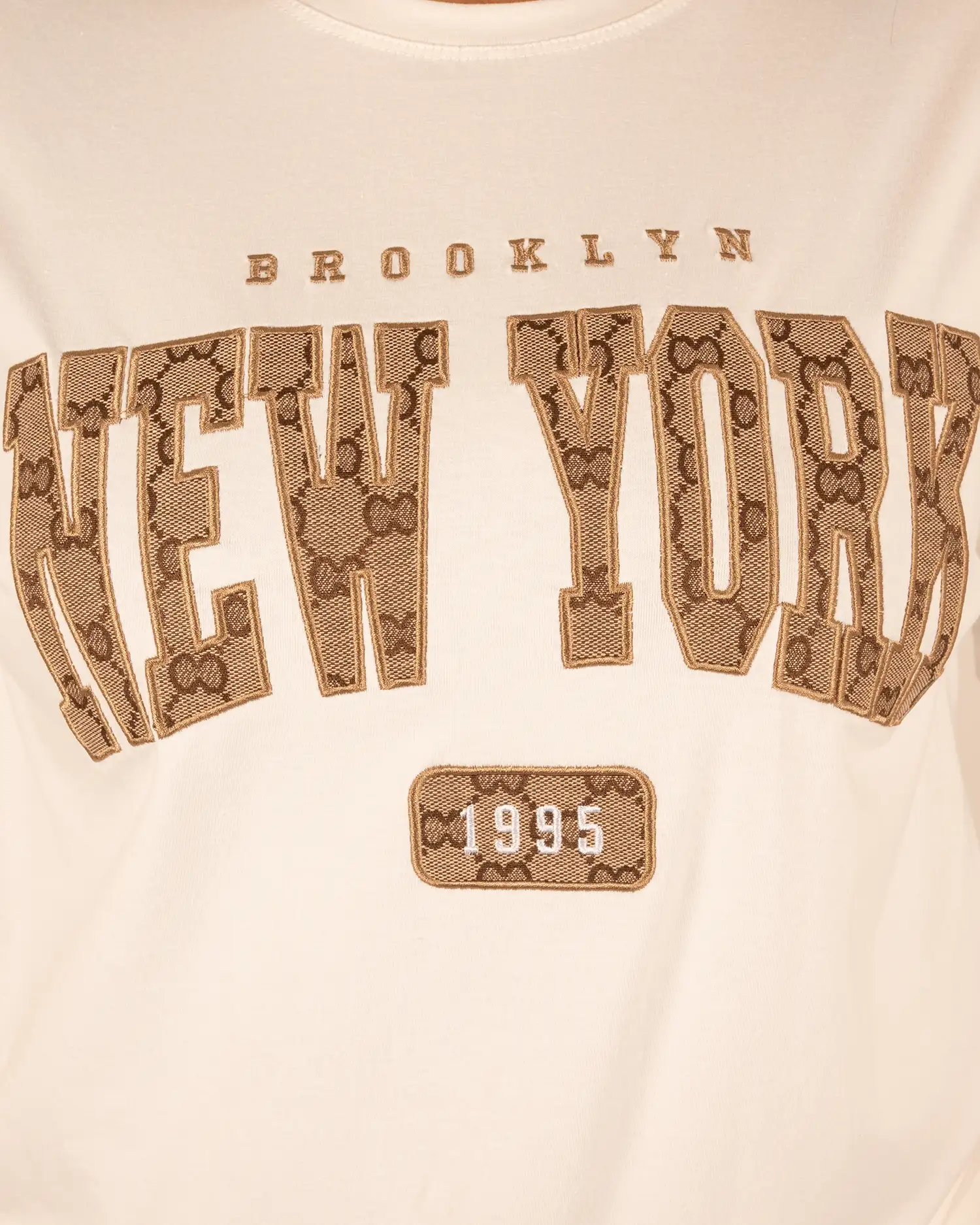 Off-white shirt bruine "New York" print van Moocci - Afbeelding 3