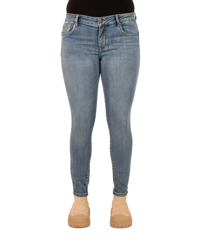 Mid blue skinny push-up jeans van Toxik - Afbeelding 3