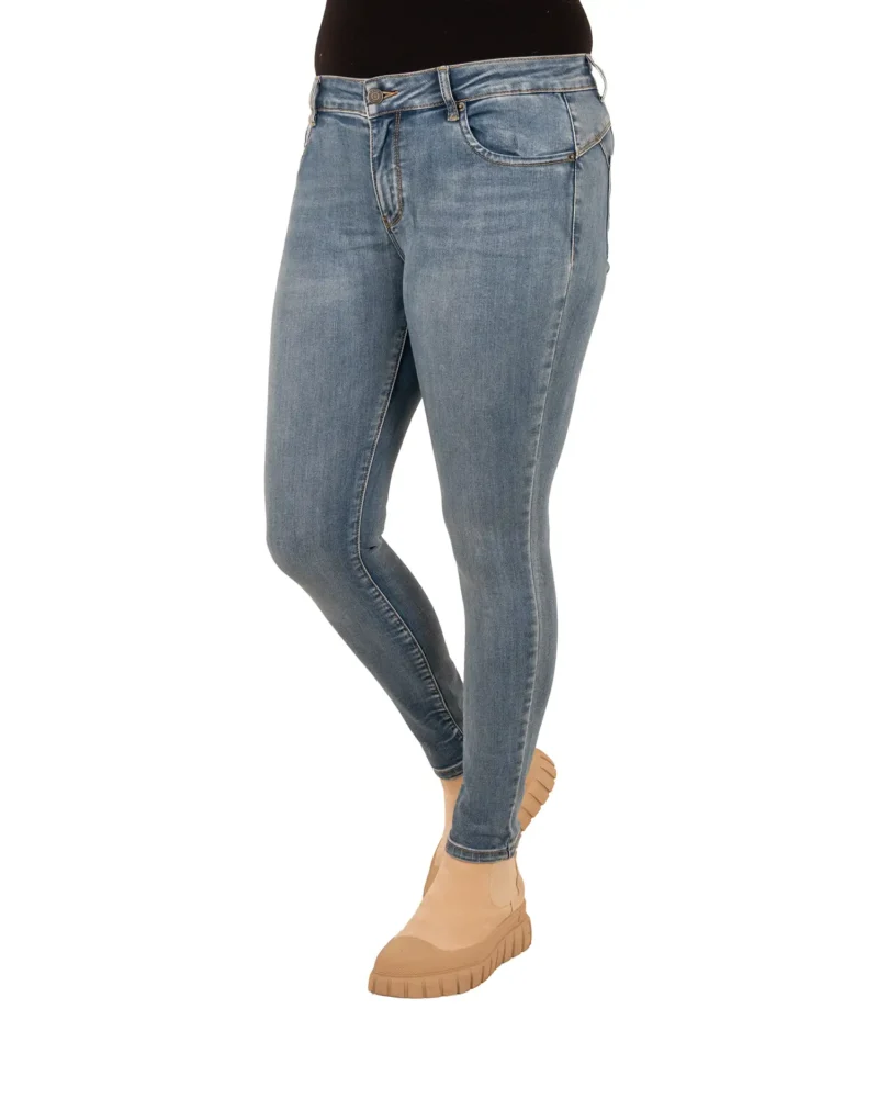 Mid blue skinny push-up jeans van Toxik - Afbeelding 2