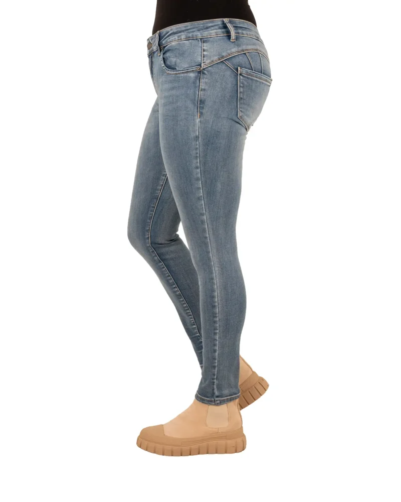 Mid blue skinny push-up jeans van Toxik - Afbeelding 4