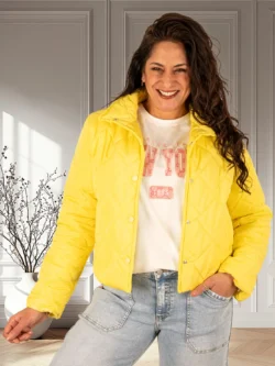 Geel doorgestikt jasje van El-Vita