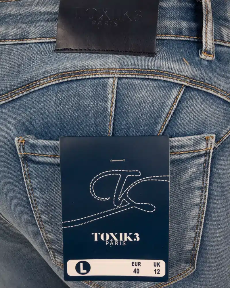 Mid blue skinny push-up jeans van Toxik - Afbeelding 5