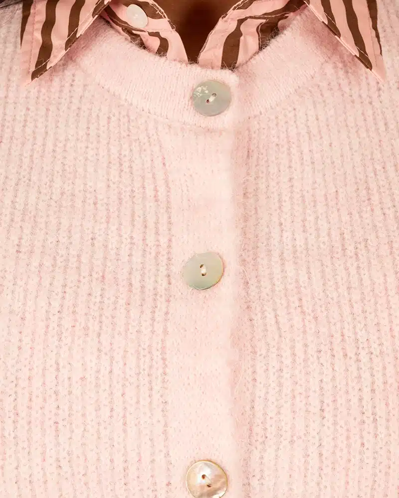 Lichtroze mouwloos vest van Gemma Ricceri - Afbeelding 4