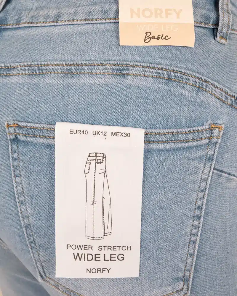 Mid blue high waist wide leg jeans van Norfy - Afbeelding 5