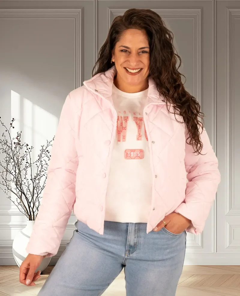 Off-white shirt roze "New York" print van Moocci - Afbeelding 2