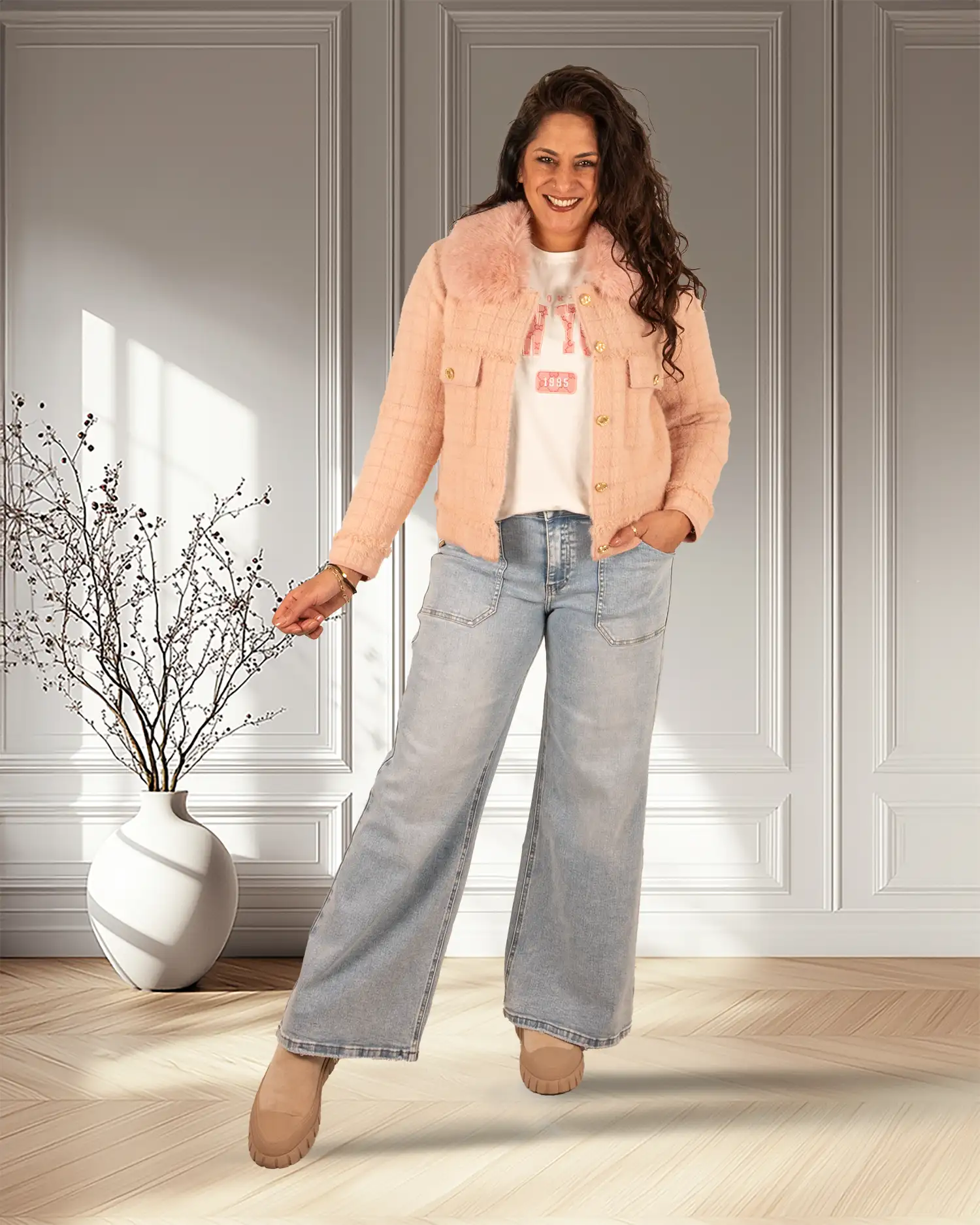 Oudroze zacht jasje van Azaka - Afbeelding 3