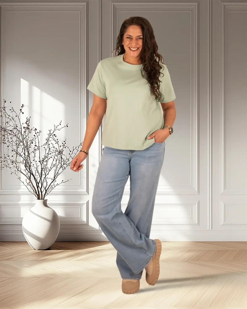 Lichtgroen basis shirt  van Gemma Ricceri - Afbeelding 2