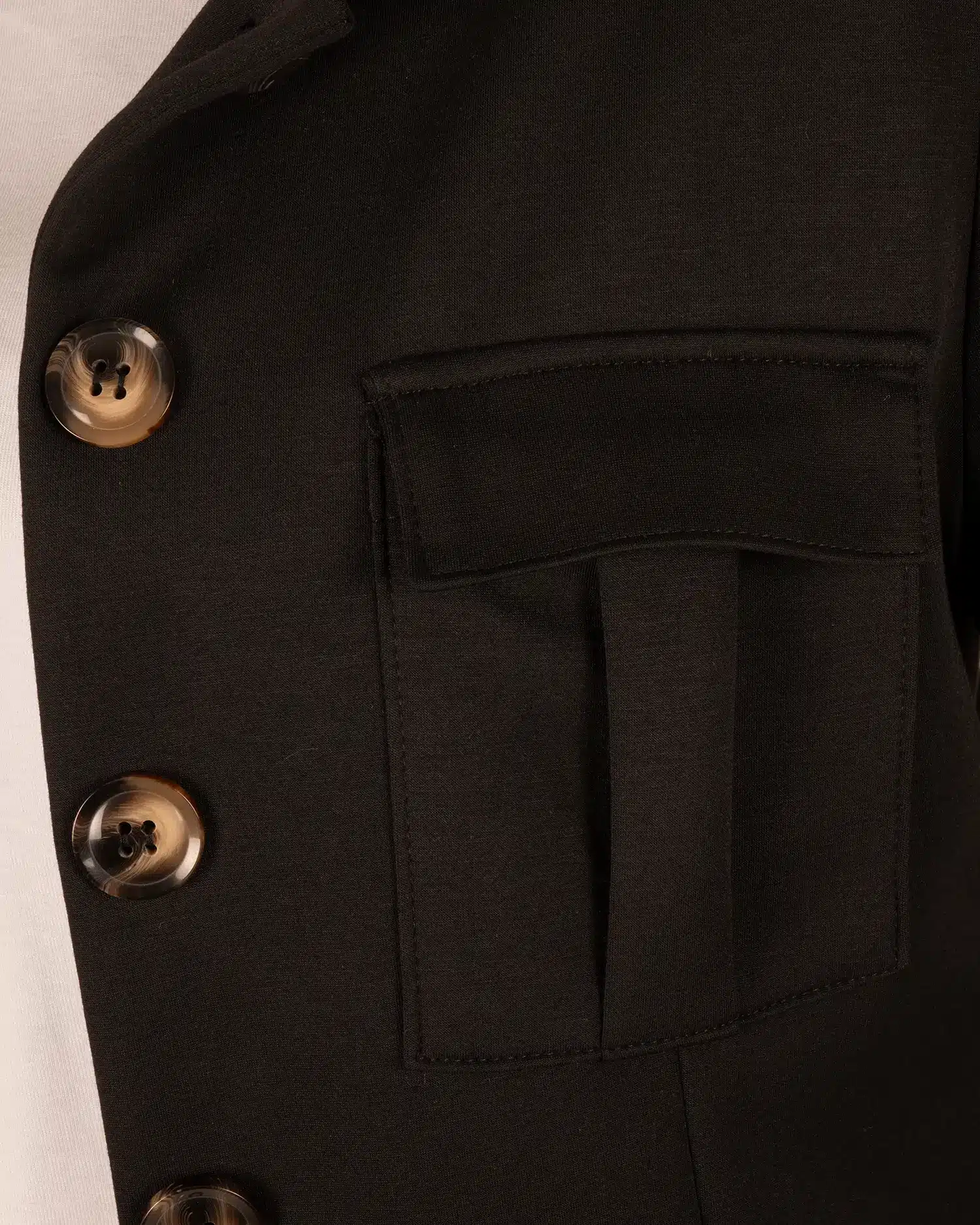 Zwart joggingpak met jasje en witte bies - Afbeelding 4