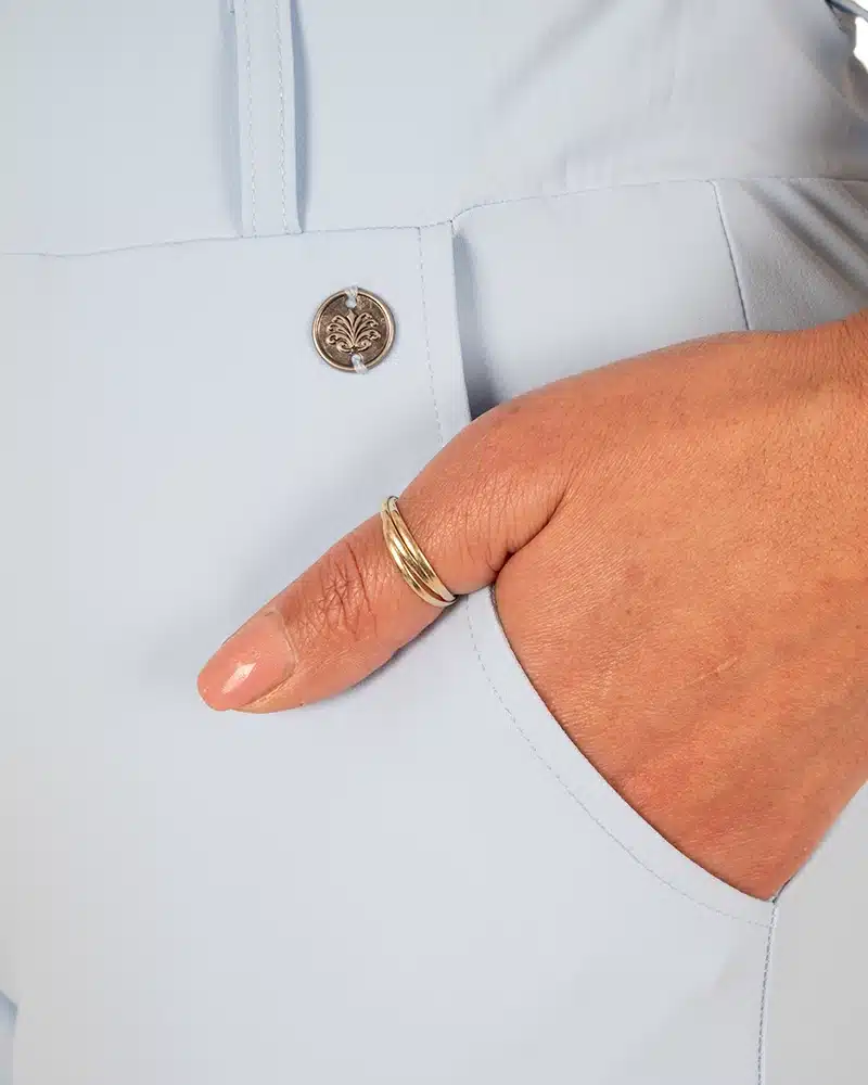 Lichtblauwe travelstof pantalon van Triple Nine - Afbeelding 5