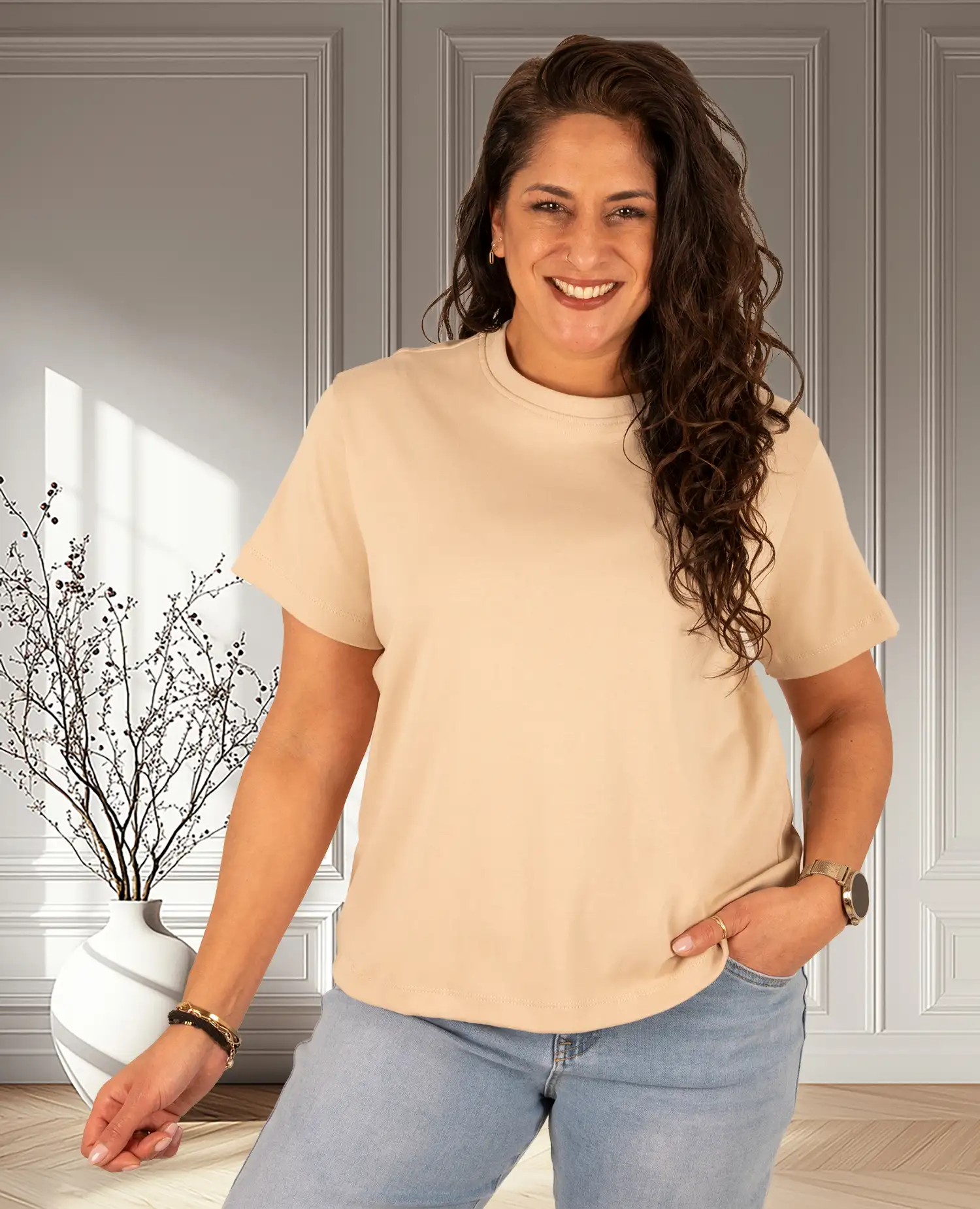 Beige basis shirt  van Gemma Ricceri