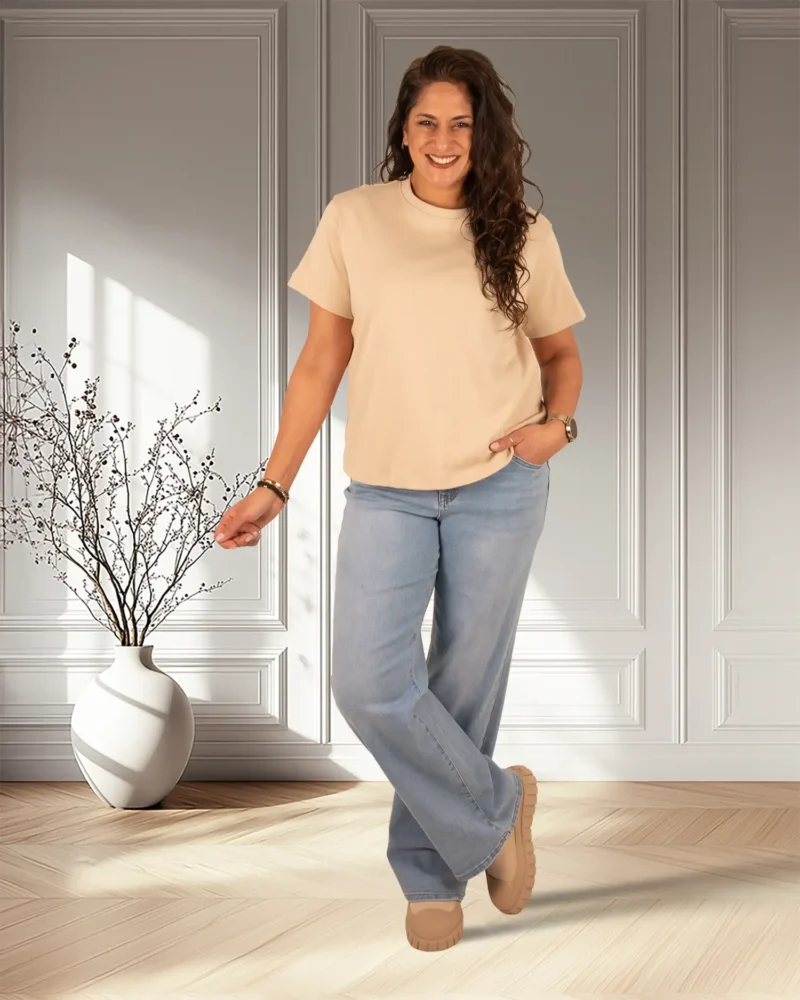 Beige basis shirt  van Gemma Ricceri - Afbeelding 2